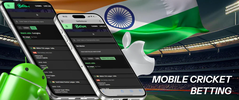 Betinia mobile version of the site