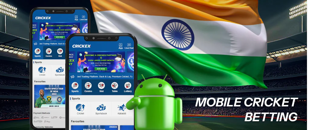 Crickex offers a full-fledged Android app